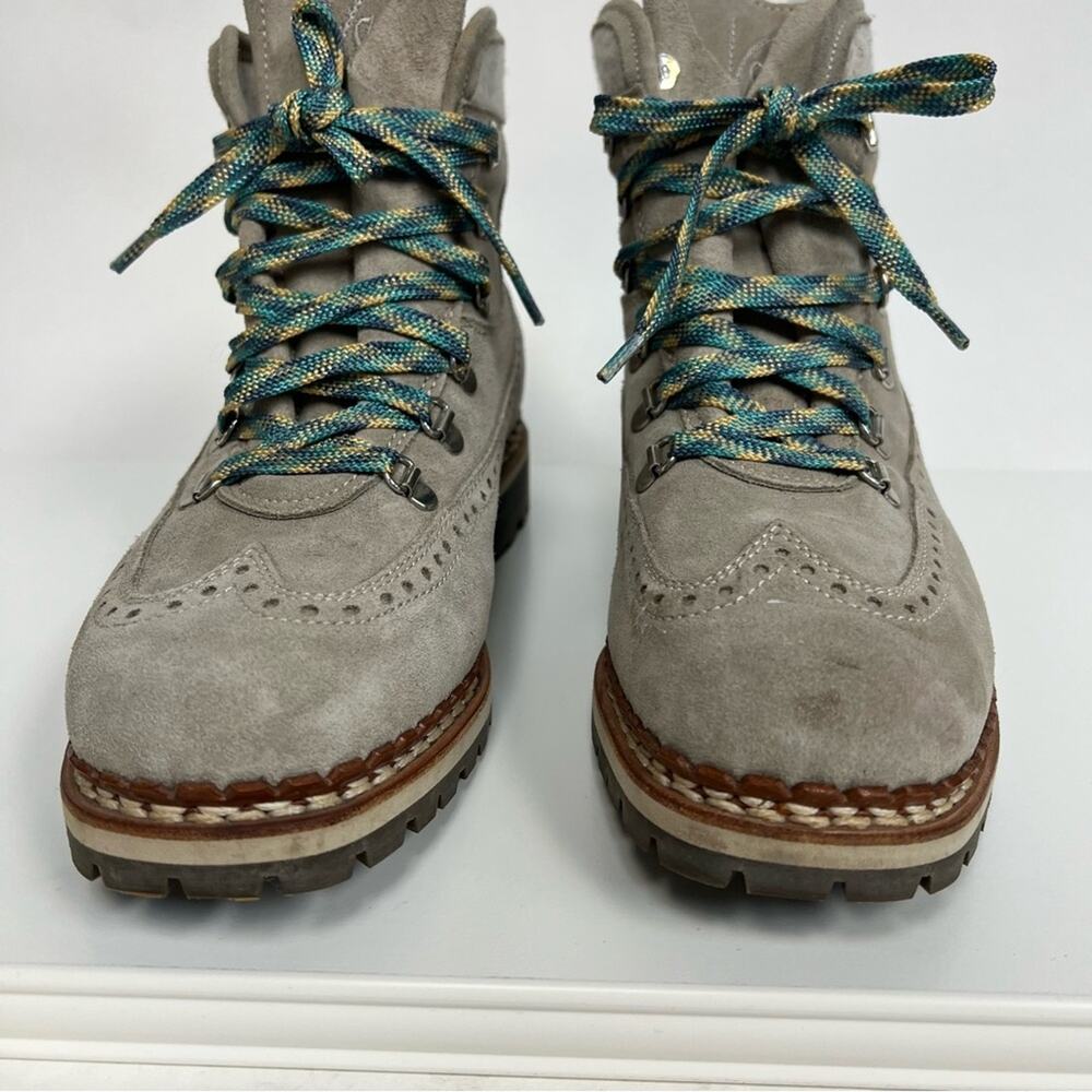 Tabitha Simmons Bexley Hiking Boots Combat Moto Gray Suede Chunky EU 40 $795 - Picture 4 of 13